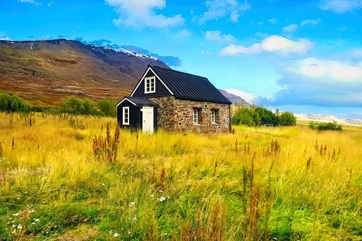 Free Iceland Stone House illustration and picture