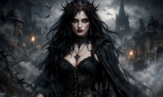 Mujer, Gótico, Fantasía, Vampiro, Oscuro