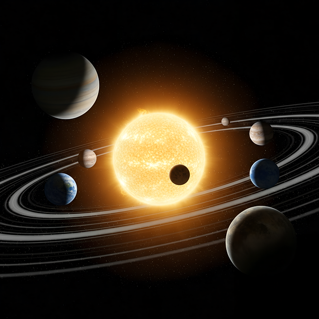 Free space solar system planets illustration