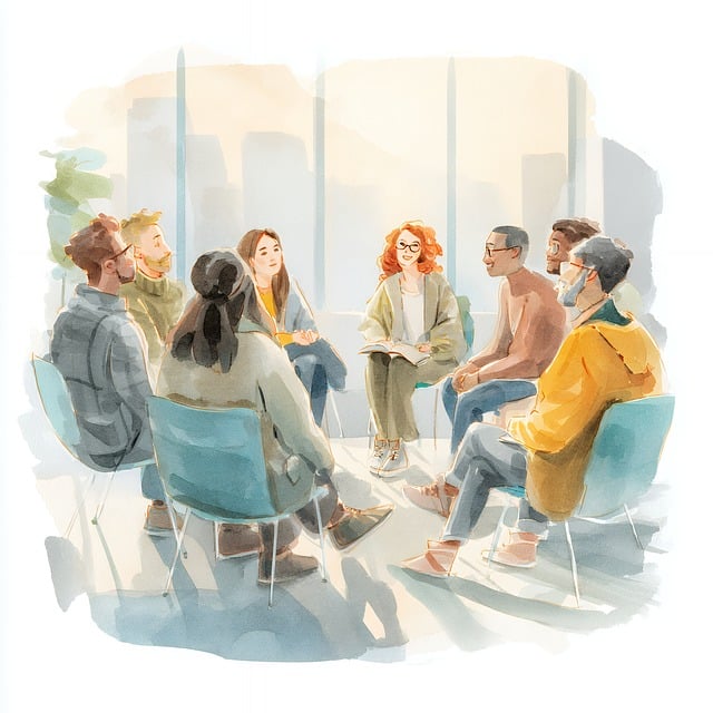 Free group therapy people illustration