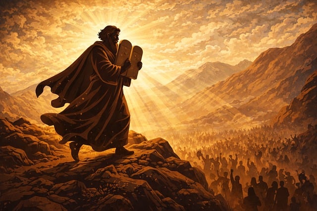 Free commandments moses bible illustration