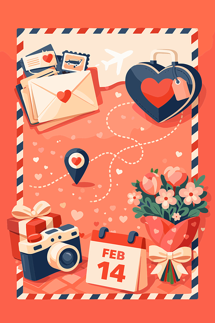 Free valentine airmail postcard vector