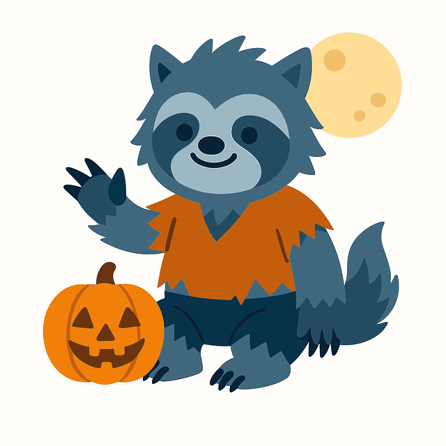 Free werewolf halloween pumpkin vector