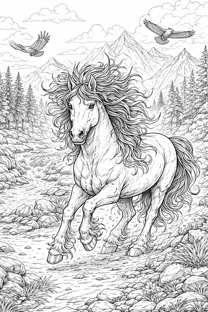 Free horse nature animal illustration