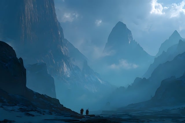 Free landscape moutains cliffs illustration