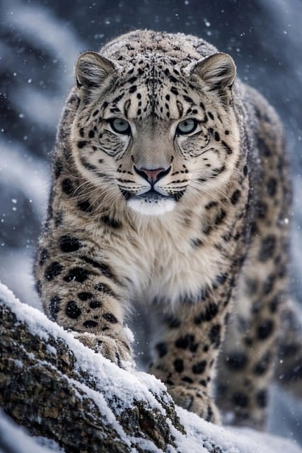 Free snow leopard mountain wildlife snow leopard close up illustration