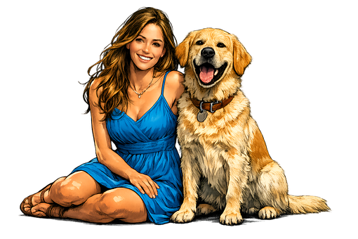 Mujer, Perro, Animal, Retrato, Sonriendo