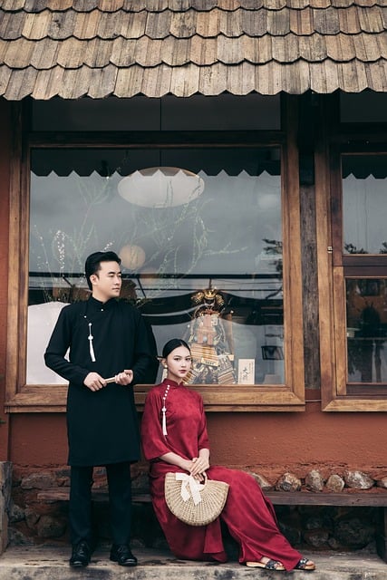 traditional, ao dai, vietnam, couple, wedding, love, old house