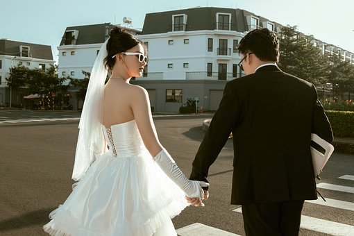 Boda, Novia, Pareja, Amor, Novio, Ciudad