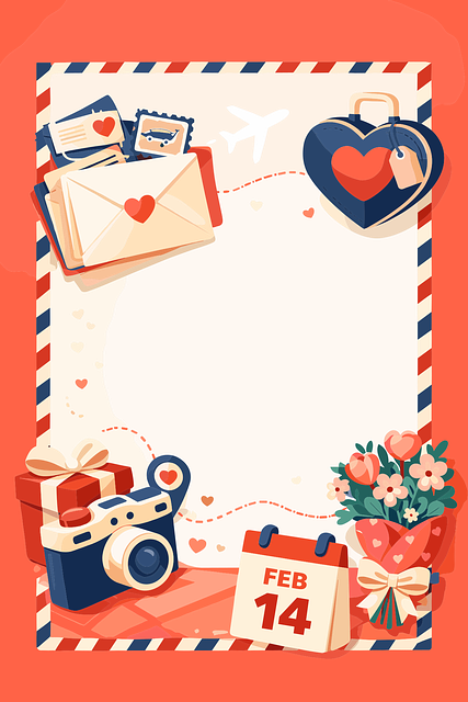 Free valentine airmail postcard vector