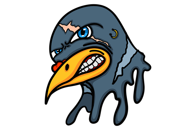 Free pigeon head expression illustration