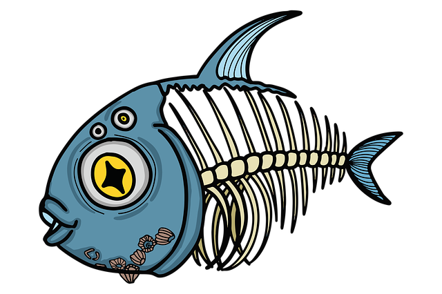 Free fish skeleton eyes illustration