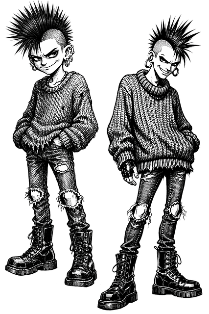 Punk, Gótico, Moda, Roqueiro, Desenhando