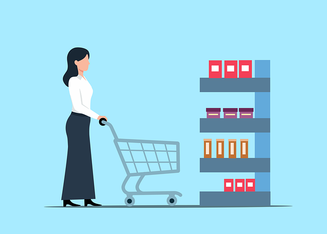 Free shopping supermarket woman illustration