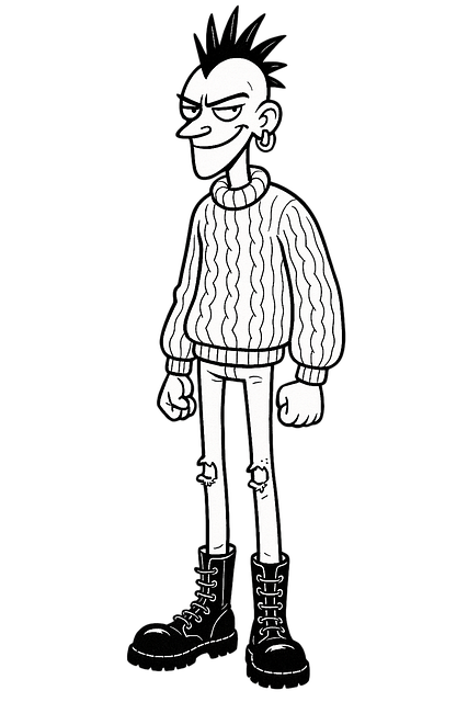 Punk, Gótico, Moda, Roqueiro, Desenhando