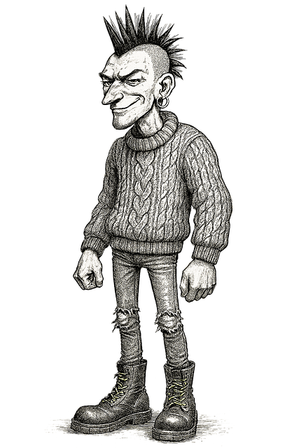 Punk, Gótico, Moda, Roqueiro, Desenhando