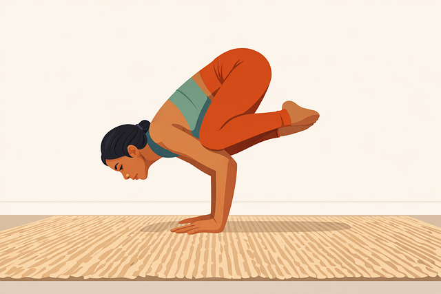 Free yoga crow pose bakasana illustration