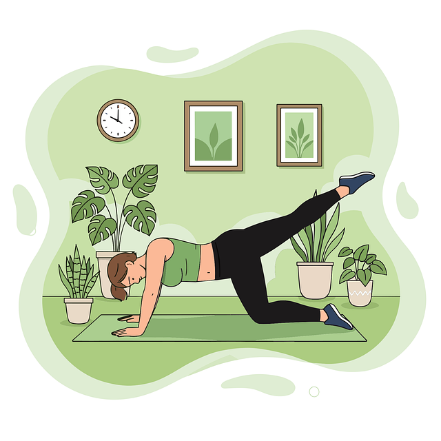 Free home workout fitness woman floor exercise vector