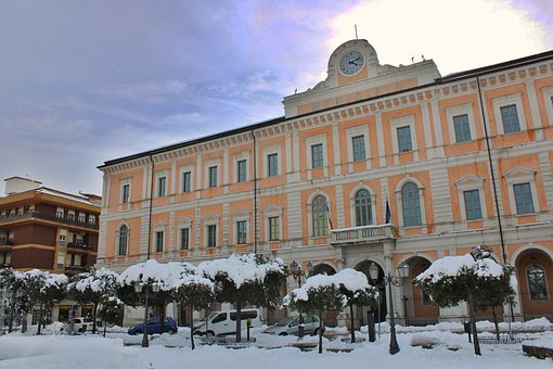 Campobasso, Sneeuw, Stadhuis, Dorp, Hal