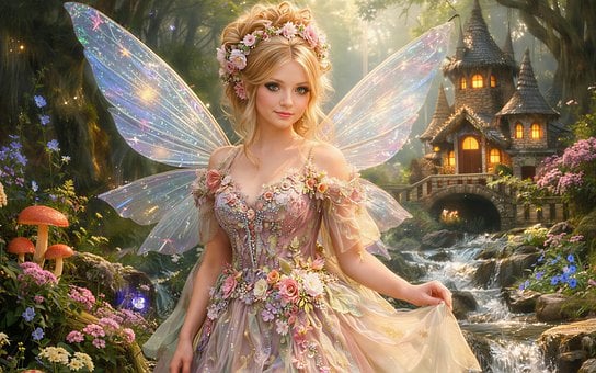 Fada, Fantasia, Mágica, Mulher, Flor