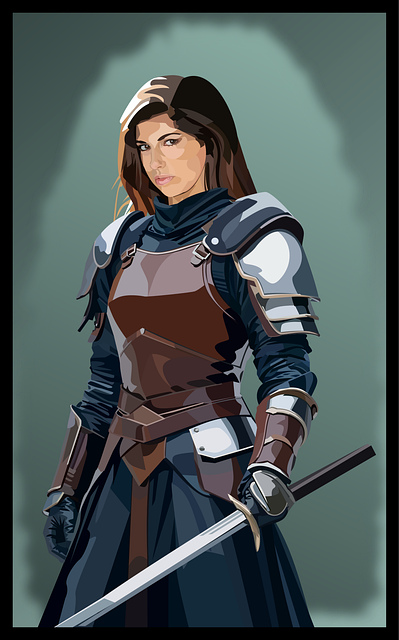 Free woman warrior armor illustration