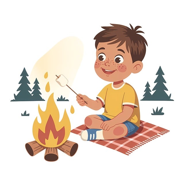 Free camping summer nature illustration