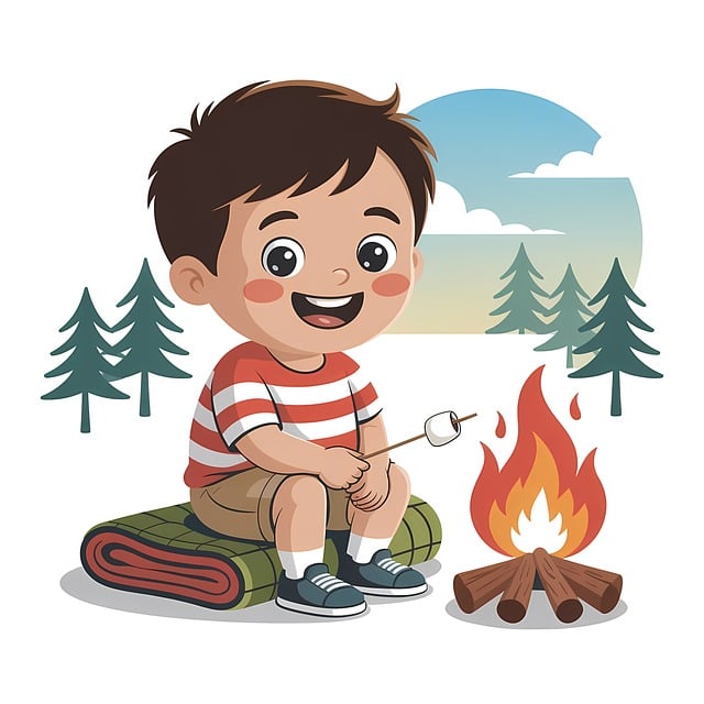 Free camping summer nature illustration