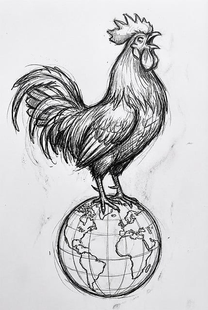 Free rooster chicken earth illustration