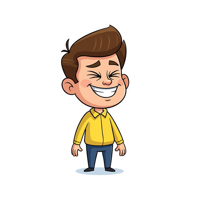 Cartoon-Junge, Lächelndes Kind