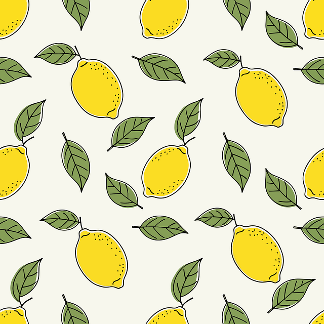 Free lemon pattern citrus pattern fruit seamless design vector
