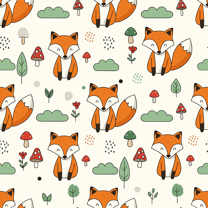 Download Fox Pattern, Fox Seamless Design, Woodland Fox Illustration ...
