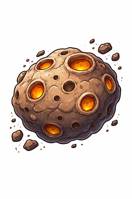 Free asteroid space meteorite illustration