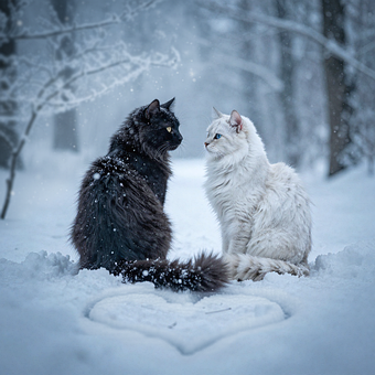 Katte, Killinger, Sne, Vinter, Elsker