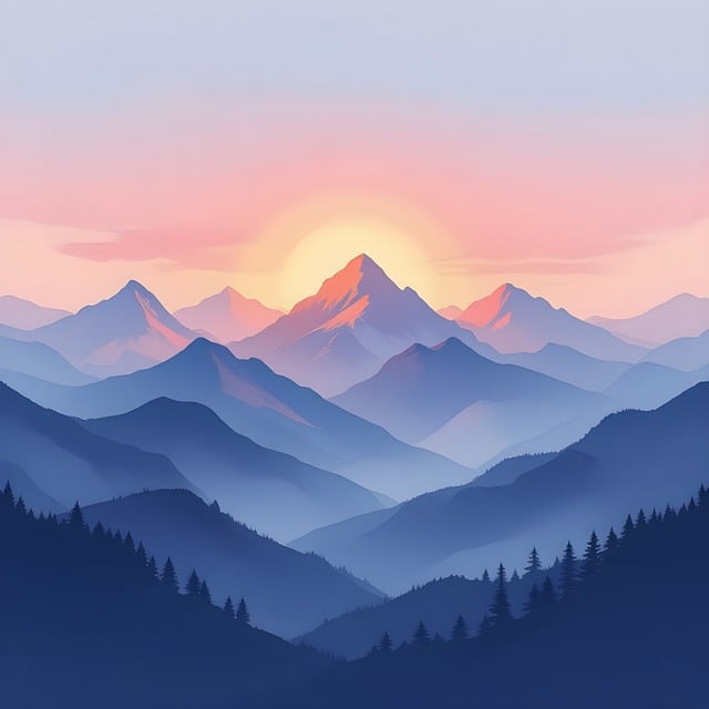 Free mountains nature landscape illustration