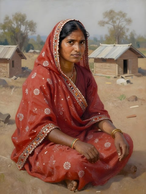 Vrouw, Nepalees, Nepal, Dorp, Armoede
