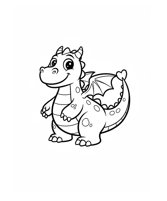 Free Dragon Coloring illustration and picture
