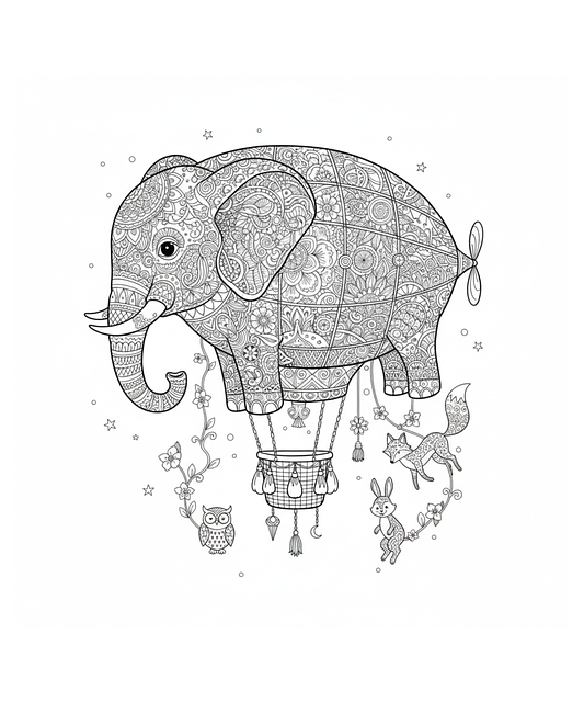 Free Coloring Elephant illustration and picture
