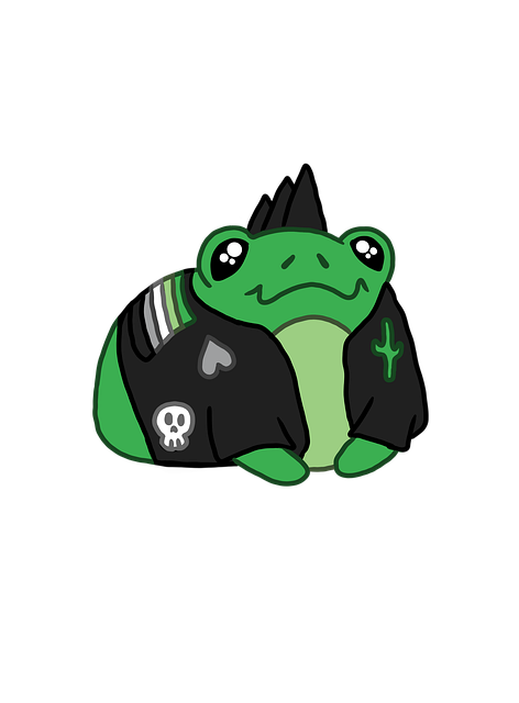 Free frog punk goth illustration