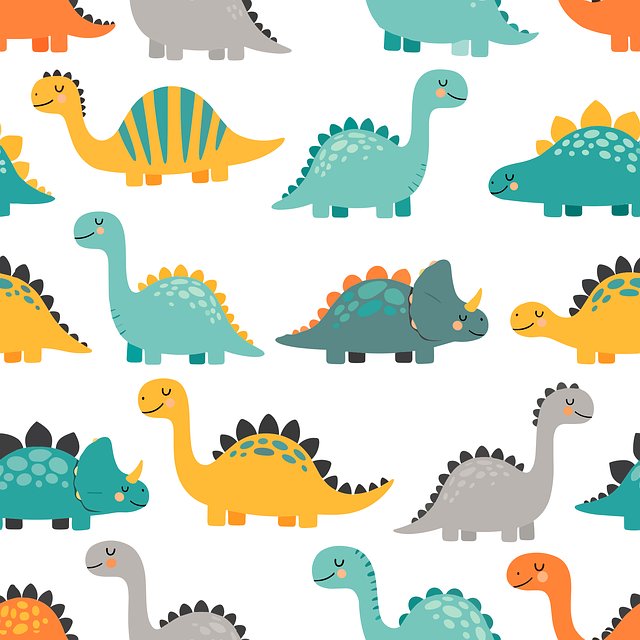 Free seamless pattern dinosaur pattern cute dinosaurs vector