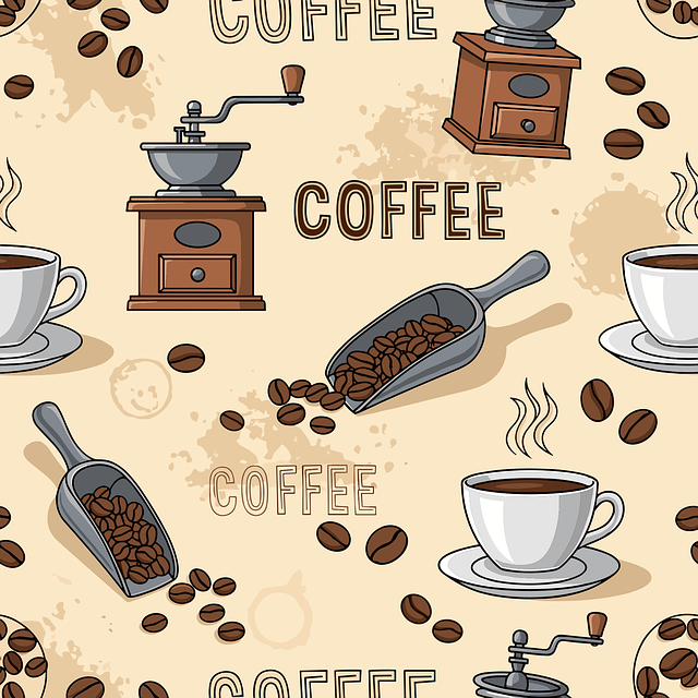 Free coffee pattern seamless pattern coffee beans vector