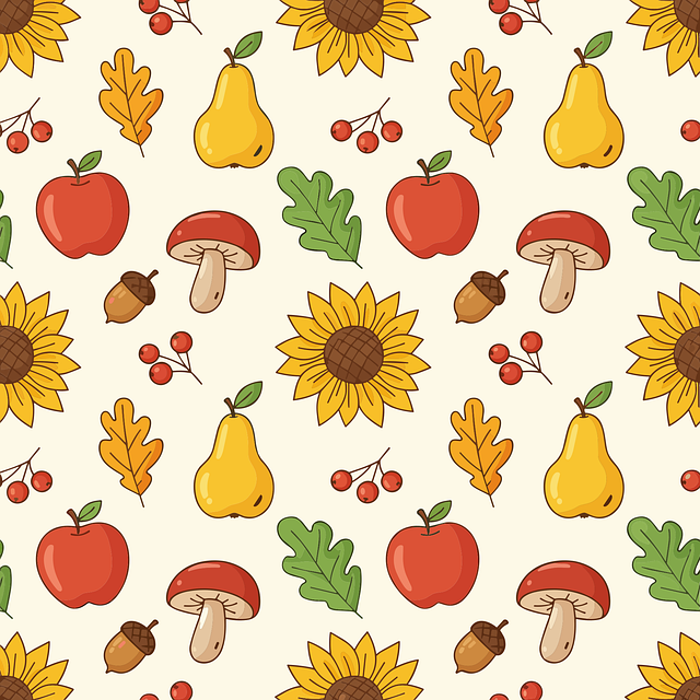 Free autumn seamless pattern fall pattern design sunflower illustration vector