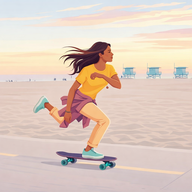 Free skateboard skating girl skater woman illustration