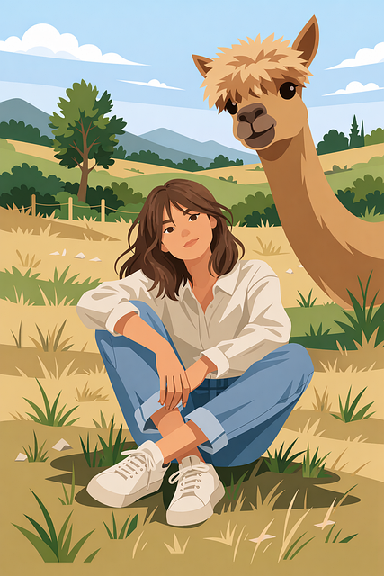 Free alpaca llama animal illustration