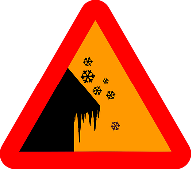 Perigo, Aviso, Escorregadio, Neve, Gelo