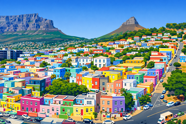 Free bo kaap cape town south africa illustration