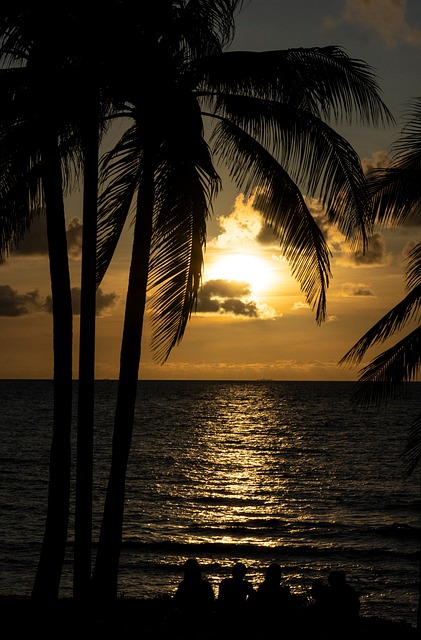 Strand, Sonnenuntergang, Schattierungen