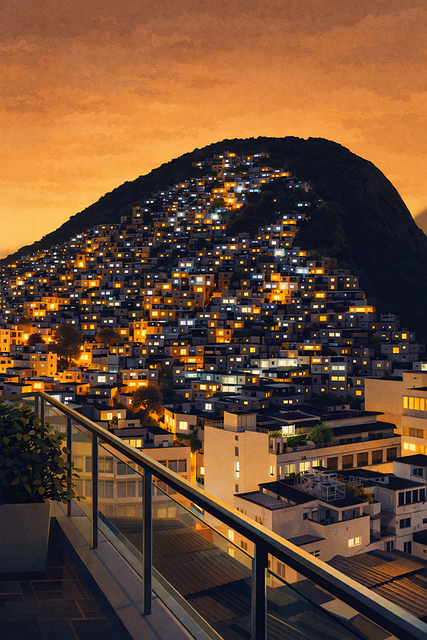 Free favela brazil rio de janeiro illustration
