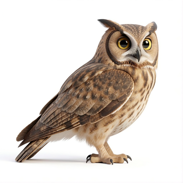 Free owl brown owl large eyes illustration