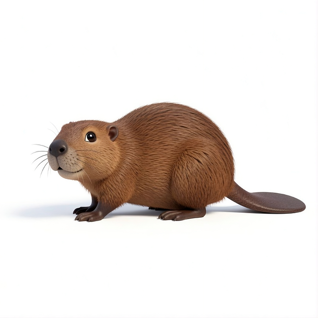 Free beaver brown beaver flat tail illustration