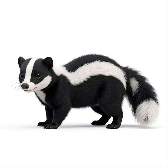 Free skunk striped skunk black and white fur illustration
